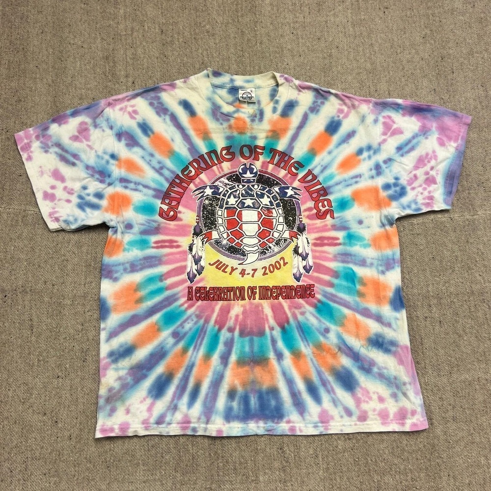 Vintage Gathering The Vibes Shirt Mens XL 2000s Tie Dye Phil Lesh